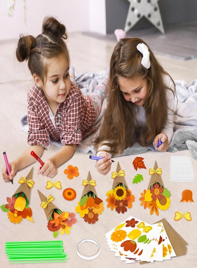 80UncleKimby 30PCS Fall Crafts for Kids Flower Bouquet Kit DIY Thanksgiving Gift School Classroom Activities - Image 5
